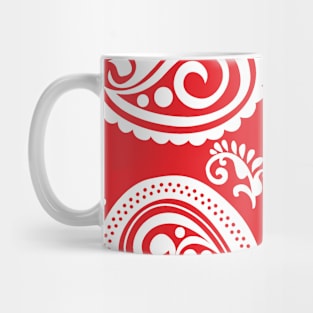 Mandala Pattern Red and White Halloween Fall Autumn Season Mug